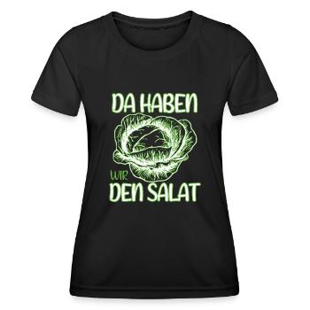 Da haben wir den Salat - Frauen Funktions-T-Shirt - Schwarz - Vorne - AI Model Female 172 light (172cm)