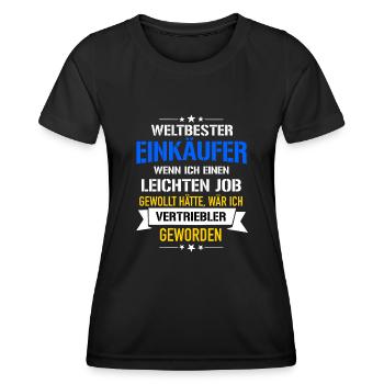 Lustiger Spruch Weltbester Einkäufer Vertriebler - Frauen Funktions-T-Shirt - Schwarz - Vorne - AI Model Female 172 light (172cm)