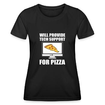 Will Provide Tech Support For Pizza Tech Support - T-shirt sport Femme - noir - Devant - AI Model Female 172 light (172cm)