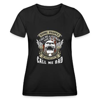 manche Leute nennen mich einen Veteranen - Frauen Funktions-T-Shirt - Schwarz - Vorne - AI Model Female 172 light (172cm)
