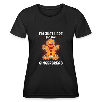 Je suis juste ici pour le pain d'épice homme en - T-shirt sport Femme - noir - Devant - AI Model Female 172 light (172cm)