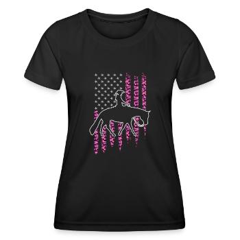 Pleasure Pferd & Westernreiterin Westernreiten - Frauen Funktions-T-Shirt - Schwarz - Vorne - AI Model Female 172 light (172cm)
