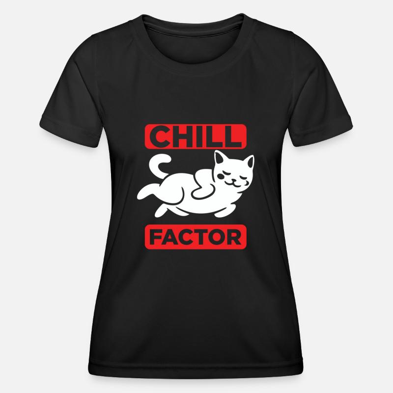 Cat, big Chill Factor - Women's Functional T-Shirt - black