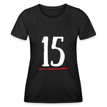 15 unterstrichene rote Linie - Frauen Funktions-T-Shirt - Schwarz - Vorne - AI Model Female 172 light (172cm)