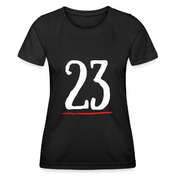 23 underlined red line - Women's Functional T-Shirt - black - Front - AI Model Female 172 light (172cm)