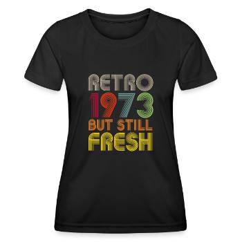 Born in 1973 Birthday Retro Gift - Women's Functional T-Shirt - black - Front - AI Model Female 172 light (172cm)