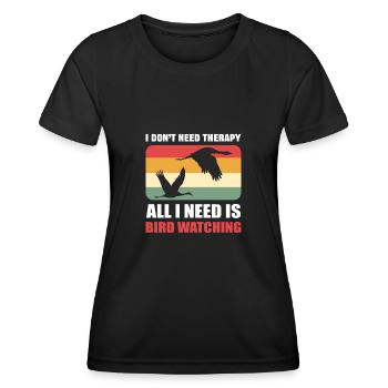 Amateurs d’oiseaux Observation d’oiseaux - T-shirt sport Femme - noir - Devant - AI Model Female 172 light (172cm)
