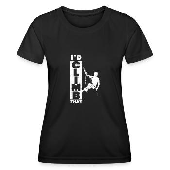 Rock Climbing Indoor Gym Boulder Climbers I'd Climb - Women's Functional T-Shirt - black - Front - AI Model Female 172 light (172cm)