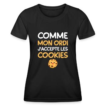 idee cadeau pour homme femme drole rigolo - T-shirt sport Femme - noir - Devant - AI Model Female 172 light (172cm)