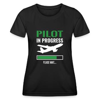 Airplane pilot lusitger saying gift cool - Women's Functional T-Shirt - black - Front - AI Model Female 172 light (172cm)