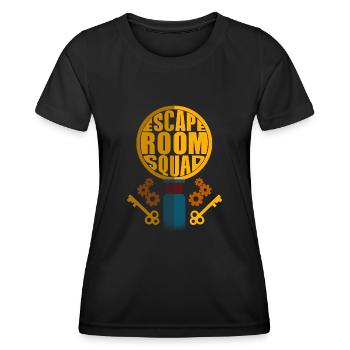 Clé de l’escouade de la salle d’évasion Correspondant à la salle d’évasion - T-shirt sport Femme - noir - Devant - AI Model Female 172 light (172cm)