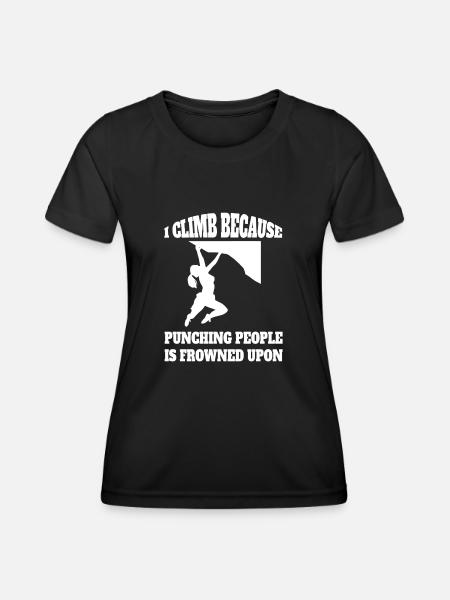 Escalada Montaña Senderismo Bouldering Montañismo Montañas - Camiseta funcional para mujeres - negro