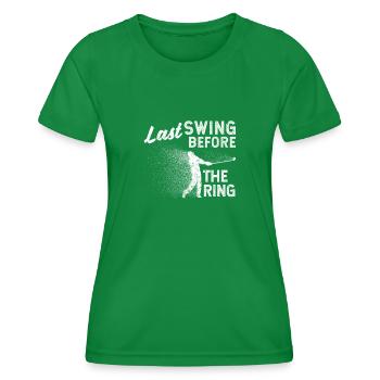 Letzter Schwung vor dem Ring Golf-Fan Golfer - Frauen Funktions-T-Shirt - Kelly Green - Vorne - AI Model Female 172 dark (172cm)