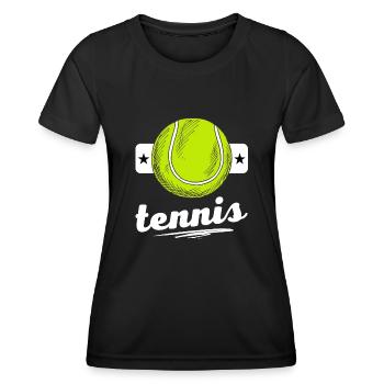 Tennis Balle de Tennis sport - T-shirt sport Femme - noir - Devant - AI Model Female 172 light (172cm)