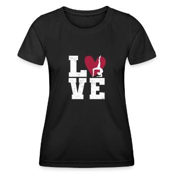 Liebe Gymnastik Lustige Turnerin Liebhaber - Frauen Funktions-T-Shirt - Schwarz - Vorne - AI Model Female 172 light (172cm)