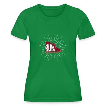 Chaussures de sport Course Drôle Course Sprint Jogging - T-shirt sport Femme - vert - Devant - AI Model Female 172 dark (172cm)