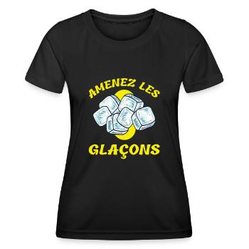 Amenez les glaçons - T-shirt sport Femme - noir - Devant - AI Model Female 172 light (172cm)