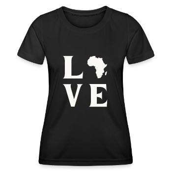 Aimer l’Afrique - T-shirt sport Femme - noir - Devant - AI Model Female 172 light (172cm)