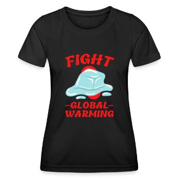 Fight Global Warming - T-shirt sport Femme - noir - Devant - AI Model Female 172 light (172cm)