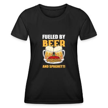 Fueled By Beer and Spaghetti - Women's Functional T-Shirt - black - Front - AI Model Female 172 light (172cm)