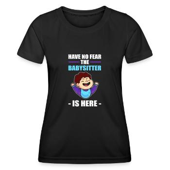 Babysitter Aufpasser Babysitten Babyfüße Hüten Erz - Frauen Funktions-T-Shirt - Schwarz - Vorne - AI Model Female 172 light (172cm)