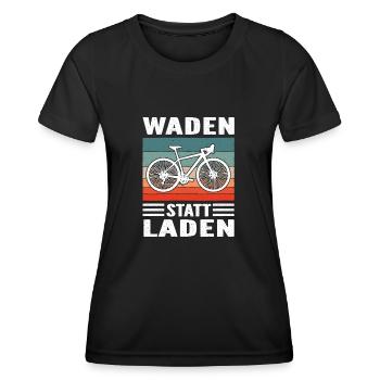Rennrad Radsport retro Sunset für Rennradfahrer - Frauen Funktions-T-Shirt - Schwarz - Vorne - AI Model Female 172 light (172cm)