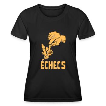 échecs main prendre une pièce tactique stratégie - T-shirt sport Femme - noir - Devant - AI Model Female 172 light (172cm)