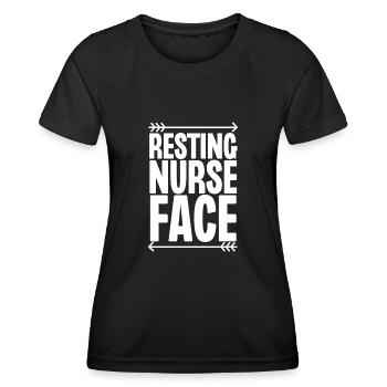 Resting Nurse Face - Women's Functional T-Shirt - black - Front - AI Model Female 172 light (172cm)