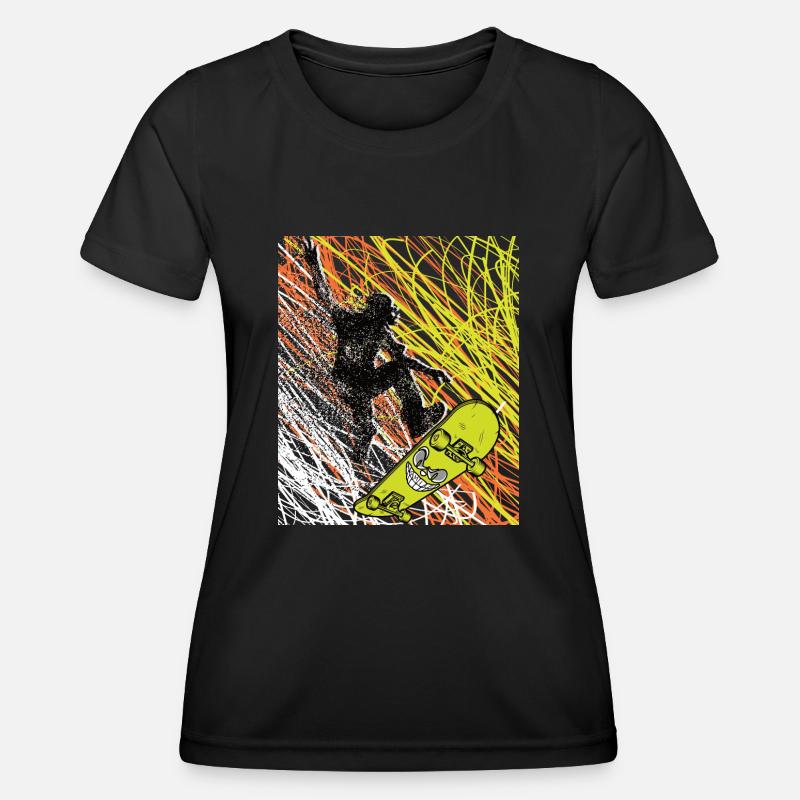 Skateboard - Women's Functional T-Shirt - black
