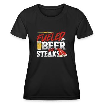 Grillen Grill BBQ Koch Grillsaison Bier Grillieren - Frauen Funktions-T-Shirt - Schwarz - Vorne - AI Model Female 172 light (172cm)