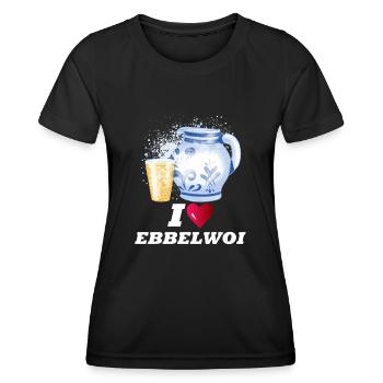 J’adore Ebbelwoi - J’aime le cidre Most Hessen - T-shirt sport Femme - noir - Devant - AI Model Female 172 light (172cm)