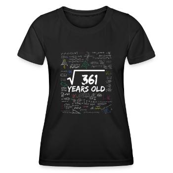 Racine carrée de 361 19TH Funny Math Birthday - T-shirt sport Femme - noir - Devant - AI Model Female 172 light (172cm)