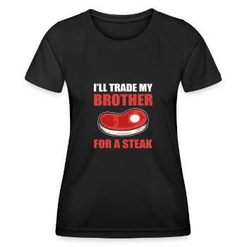 Grillen Grill BBQ Grillsaison Koch Griller Fleisch - Frauen Funktions-T-Shirt - Schwarz - Vorne - AI Model Female 172 light (172cm)