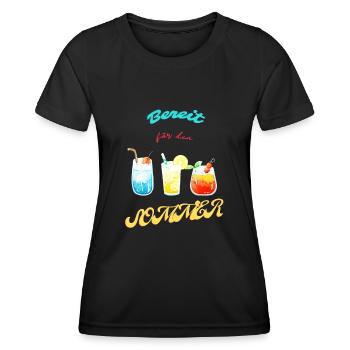 Prêt pour le design estival - T-shirt sport Femme - noir - Devant - AI Model Female 172 light (172cm)