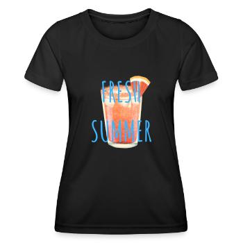 FRESH SUMMER COCKTAIL ROSE - T-shirt sport Femme - noir - Devant - AI Model Female 172 light (172cm)
