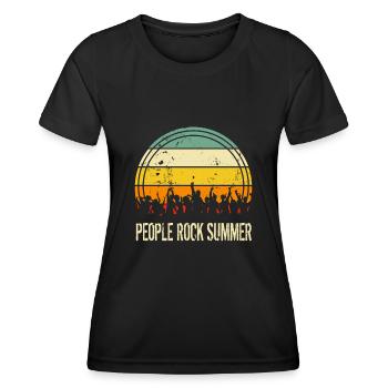People Rock Summer Rock Clothing Vintage trend - Women's Functional T-Shirt - black - Front - AI Model Female 172 light (172cm)