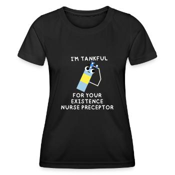 Drôles de jeux de mots Infirmière Précepteur Merci Cadeaux - T-shirt sport Femme - noir - Devant - AI Model Female 172 light (172cm)
