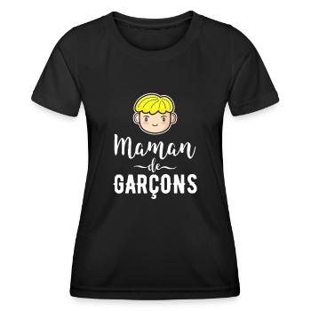Mama von Jungen Geschenk Mutter Muttertag - Frauen Funktions-T-Shirt - Schwarz - Vorne - AI Model Female 172 light (172cm)