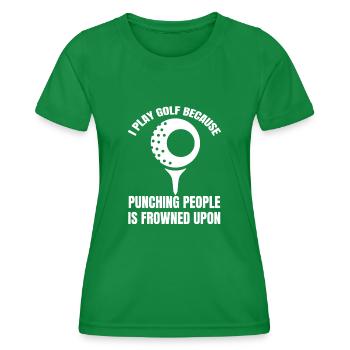 Golf Spruch Golfball Golfschläger Golfspielerin - Frauen Funktions-T-Shirt - Kelly Green - Vorne - AI Model Female 172 dark (172cm)