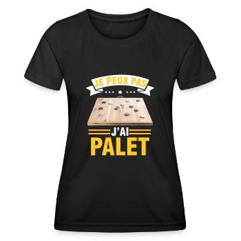 je peux pas j'ai palet idée cadeau palet breton - T-shirt sport Femme - noir - Devant - AI Model Female 172 light (172cm)