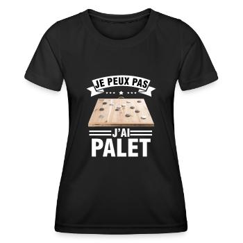 je peux pas j'ai palet idée cadeau palet breton - T-shirt sport Femme - noir - Devant - AI Model Female 172 light (172cm)