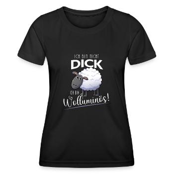 Ich bin nicht dick ich bin wolluminös Schafshirt - Frauen Funktions-T-Shirt - Schwarz - Vorne - AI Model Female 172 light (172cm)