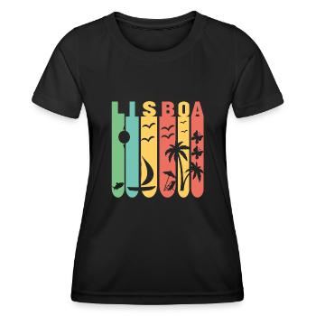 Lissabon - Lisboa - Frauen Funktions-T-Shirt - Schwarz - Vorne - AI Model Female 172 light (172cm)
