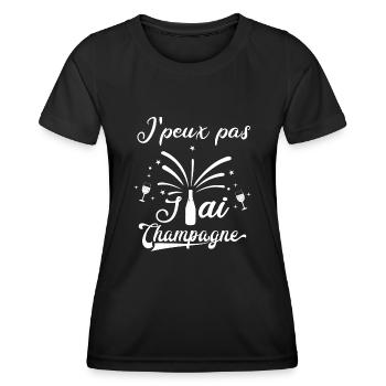 Femme humour Alcool jpeux pas j'ai - T-shirt sport Femme - noir - Devant - AI Model Female 172 light (172cm)