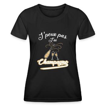 Femme humour Alcool jpeux pas j'ai - T-shirt sport Femme - noir - Devant - AI Model Female 172 light (172cm)