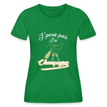Femme humour Alcool jpeux pas j'ai - T-shirt sport Femme - vert - Devant - AI Model Female 172 dark (172cm)