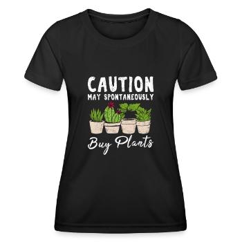 La prudence peut spontanément acheter des plantes mignonnes drôle pl - T-shirt sport Femme - noir - Devant - AI Model Female 172 light (172cm)