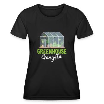 Serre Gangsta Drôle De Plante Amoureux Succulent Pla - T-shirt sport Femme - noir - Devant - AI Model Female 172 light (172cm)