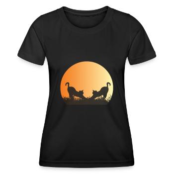 Katze - Ich bin nicht sozial unbeholfen, ich mag es einfach wirklich - Frauen Funktions-T-Shirt - Schwarz - Vorne - AI Model Female 172 light (172cm)
