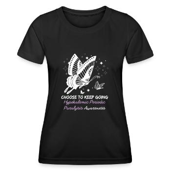Schmetterling Hypokaliämische periodische Lähmung Bewusstsein - Frauen Funktions-T-Shirt - Schwarz - Vorne - AI Model Female 172 light (172cm)